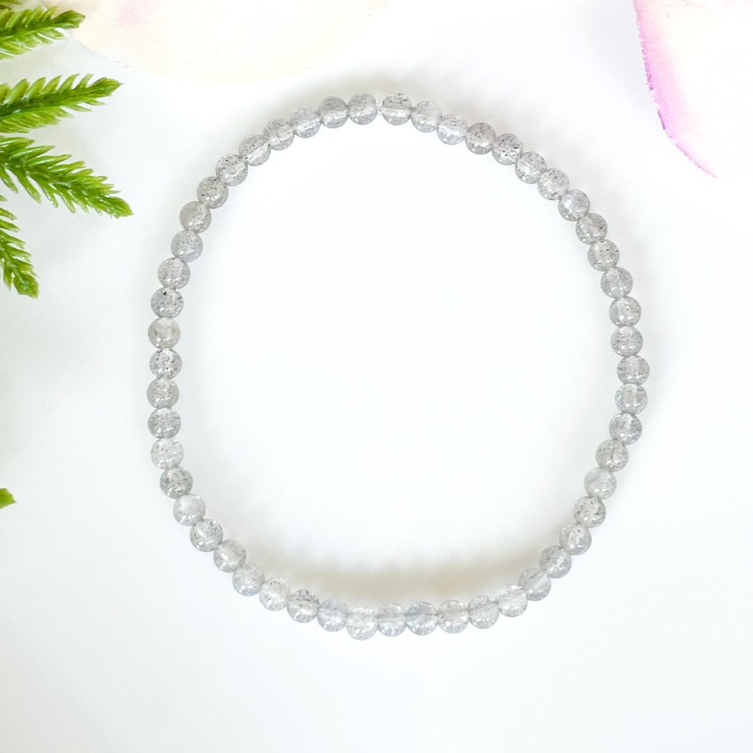 4mm Labradorite Beaded Crystal Bracelet