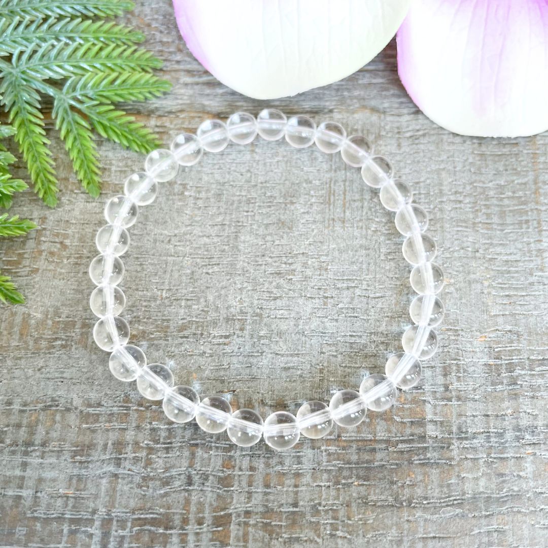 6mm Clear Quartz Crystal Bracelet