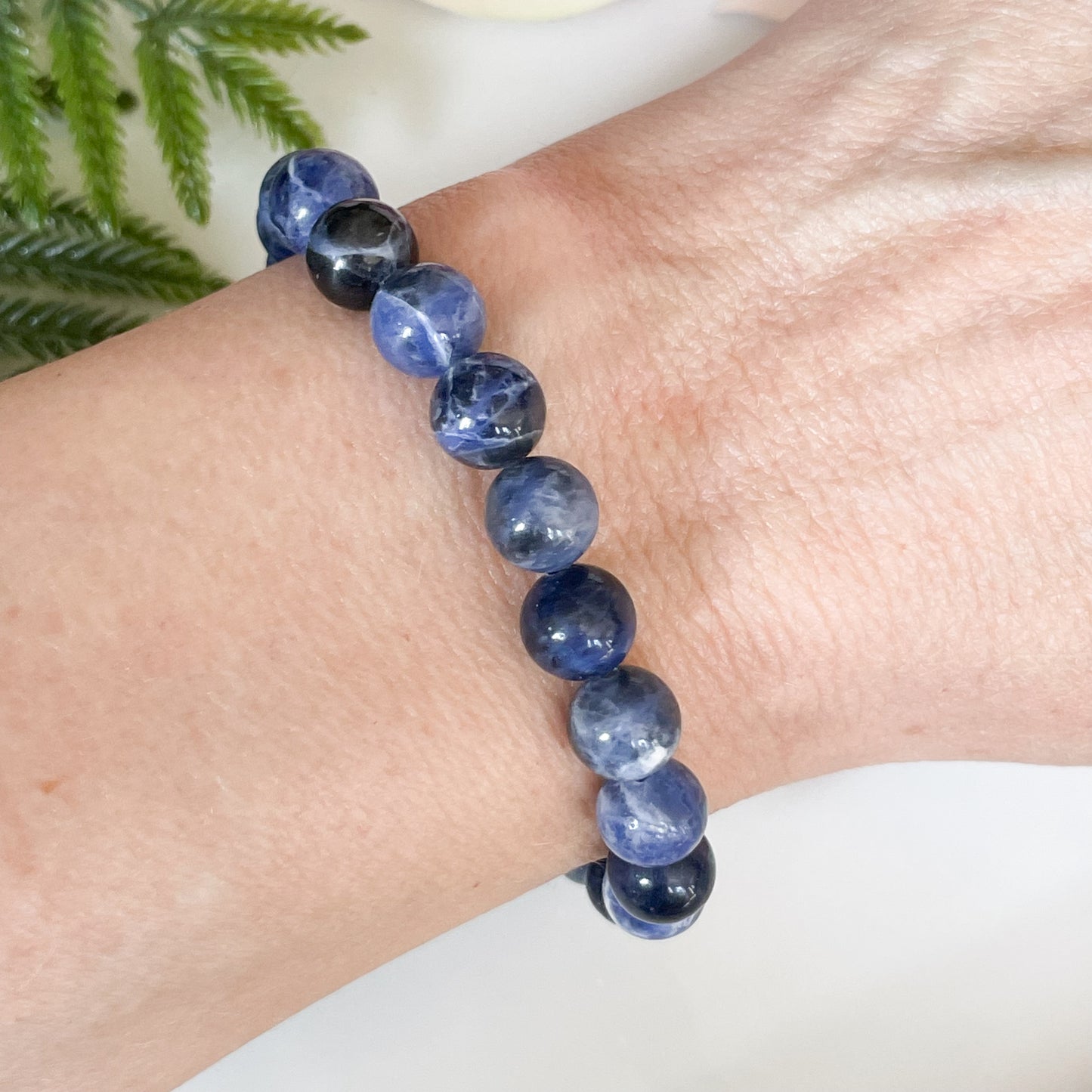 Genuine Blue Sodalite Beaded Bracelet
