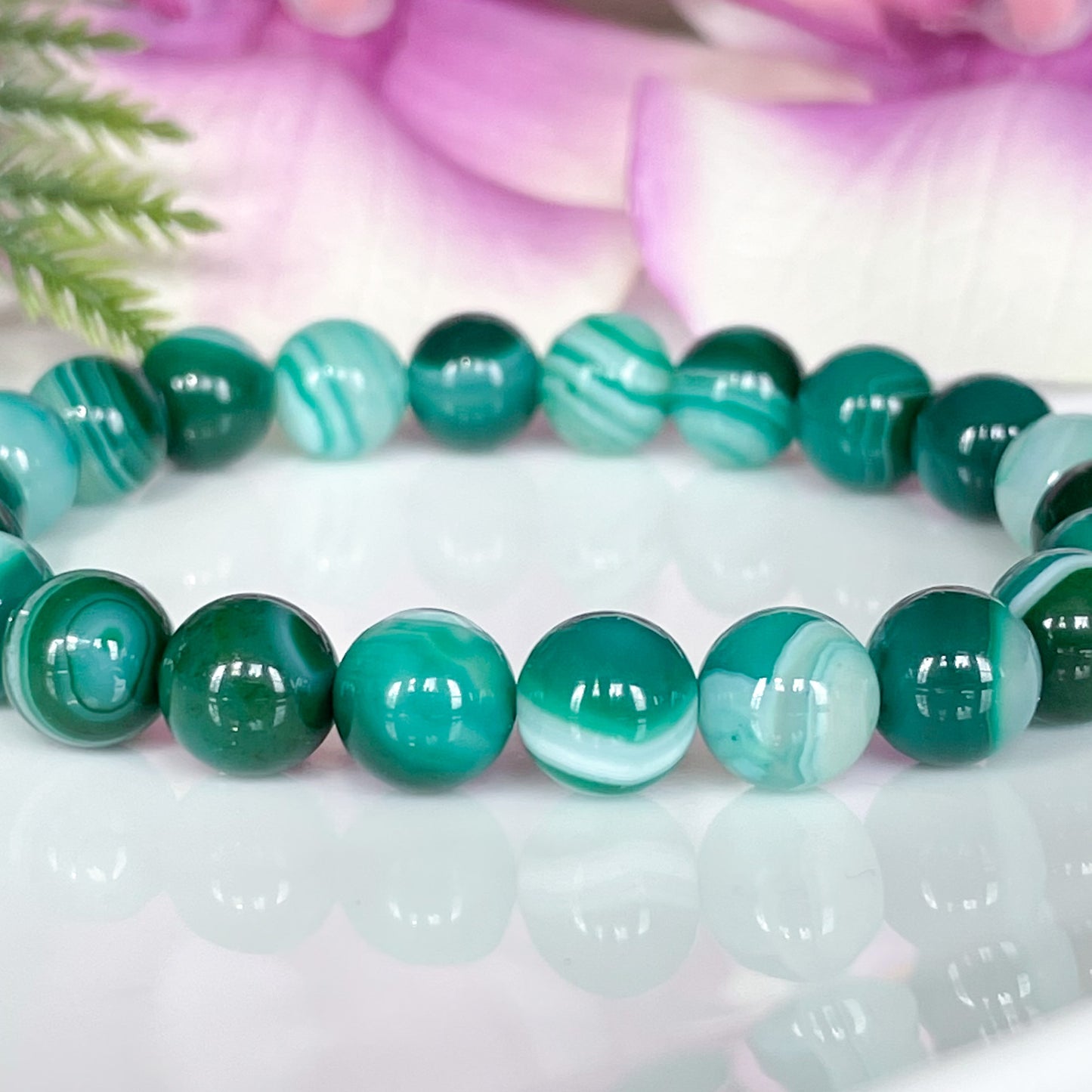 Green Agate Healing Crystals Gemstone Bracelet