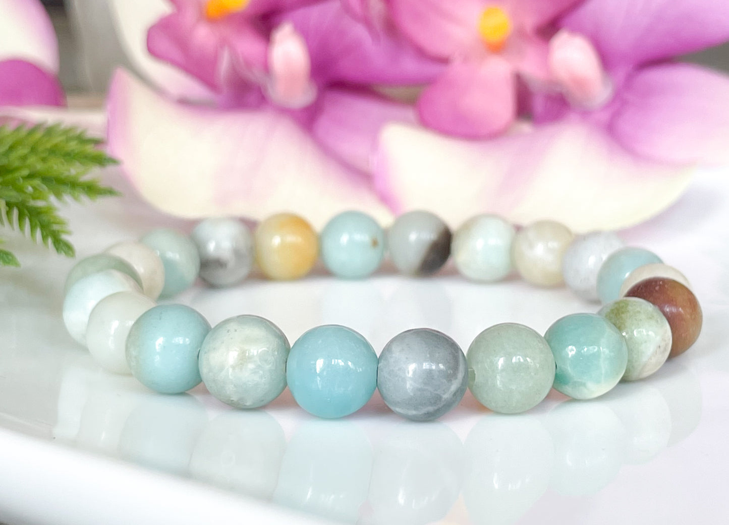 8mm Amazonite Beaded Bracelet for Anti-Anxiety