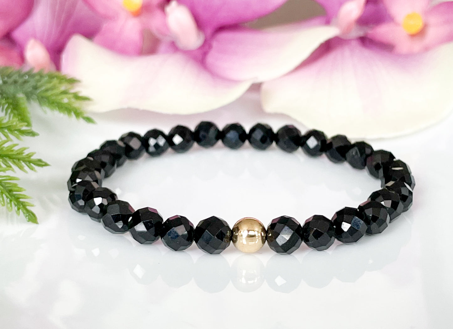 Small Black Tourmaline Bracelet for Women