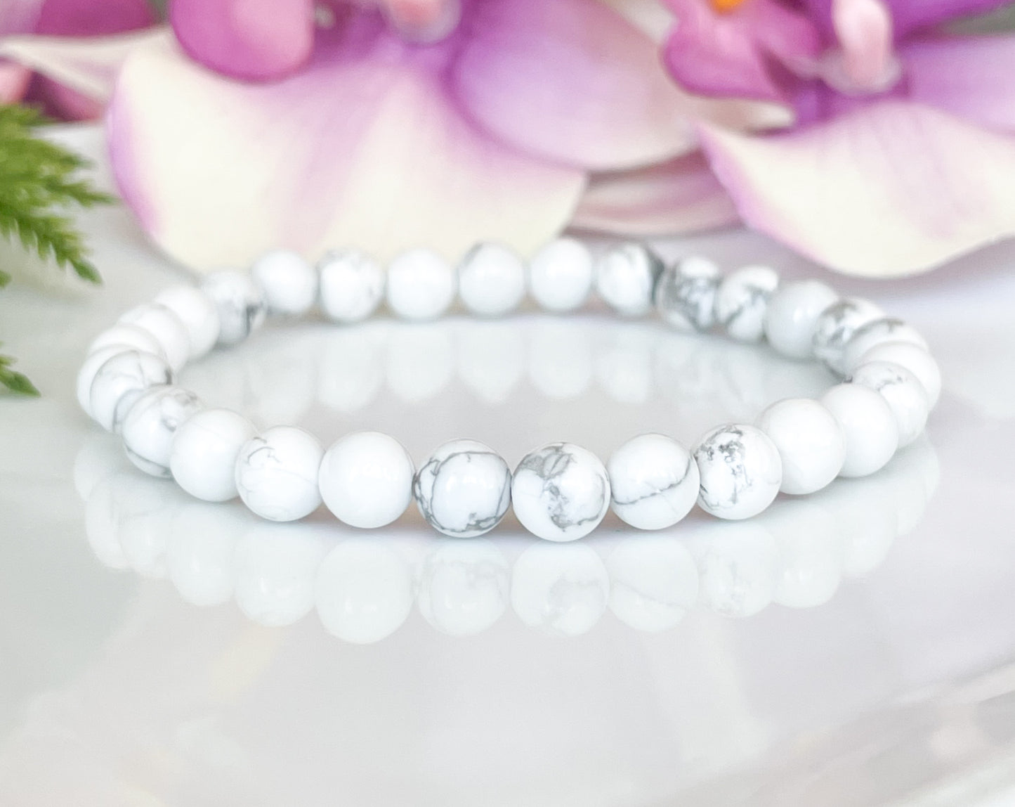 6mm White Howlite Healing Crystal Bracelet