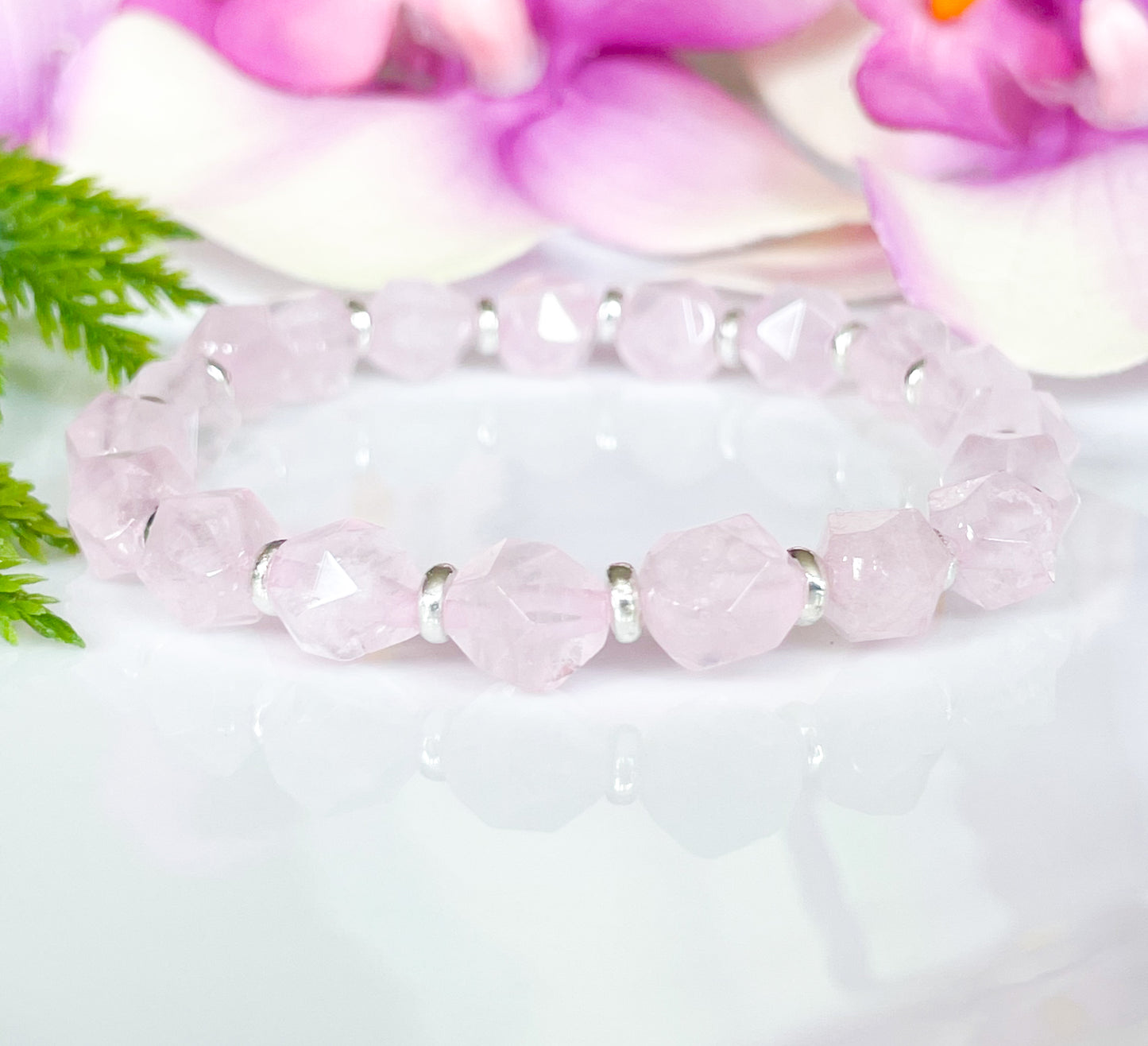 Rose Quartz Crystal Gemstone Bracelet