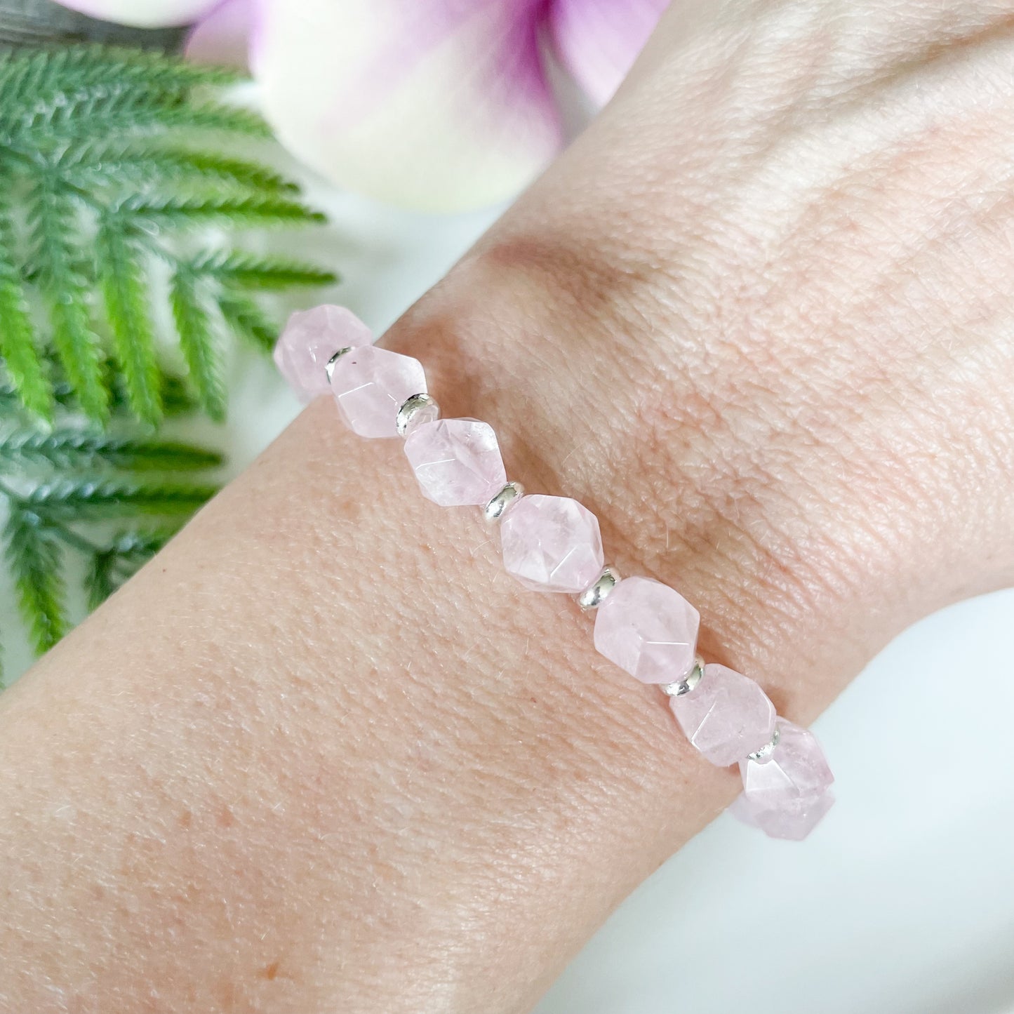 Rose Quartz Crystal Gemstone Bracelet