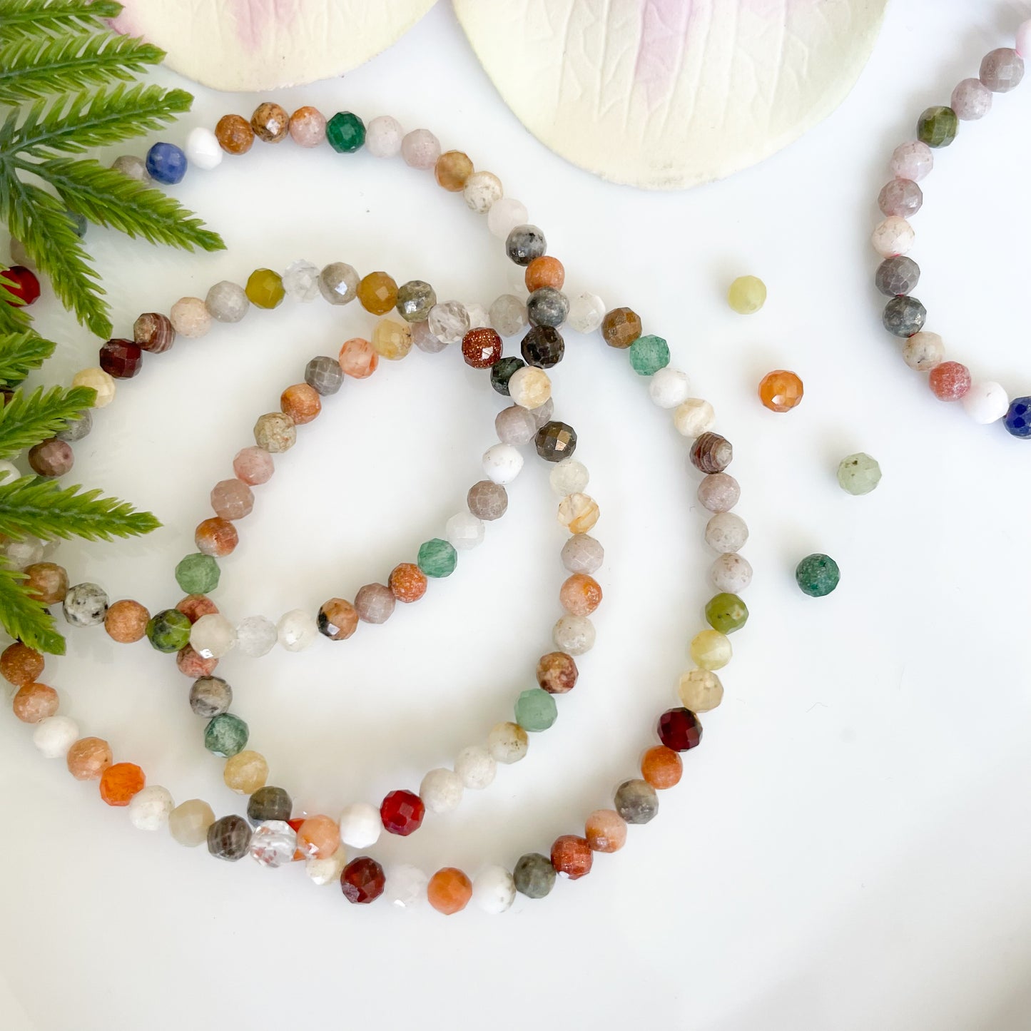 4mm mixed gemstone bracelet made with 4mm faceted genuine gemstones