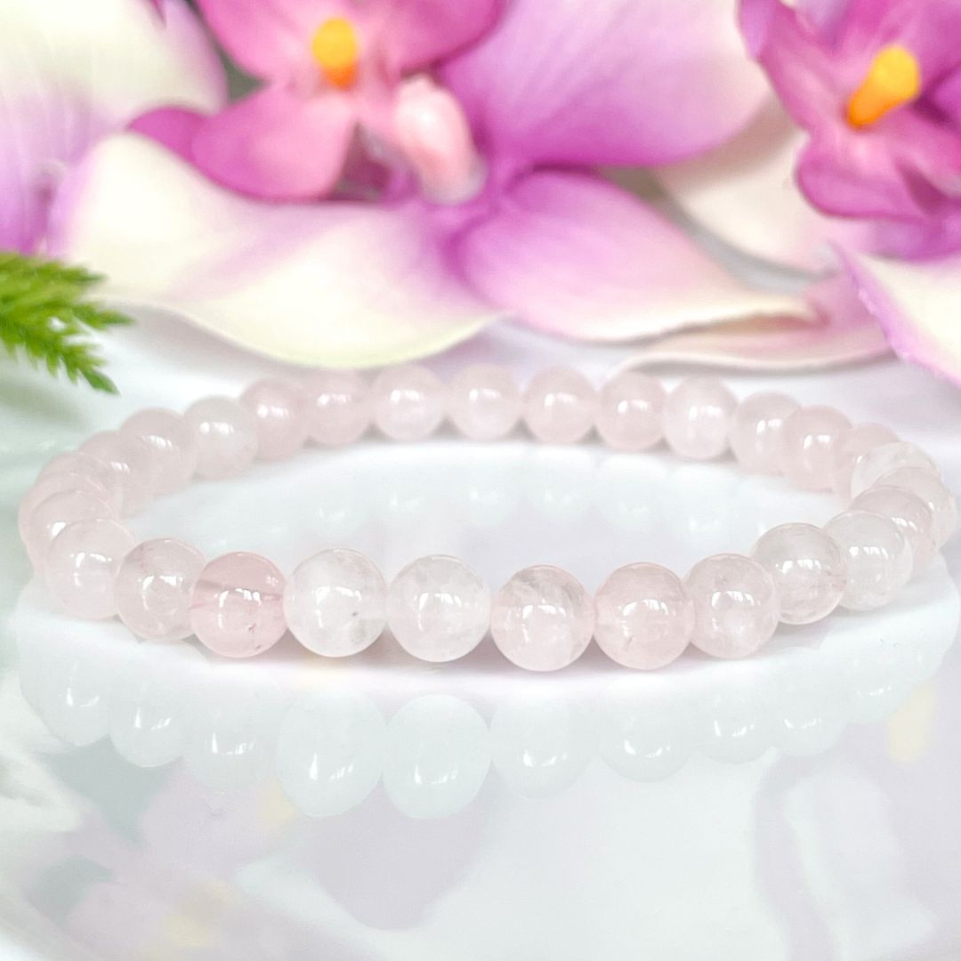 6mm Rose Quartz Gemstone Bracelet