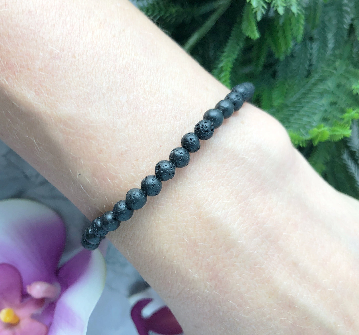 4mm Lava Bead Diffuser Bracelet