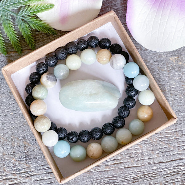 Amazonite Healing Crystals Self Care Gift Package