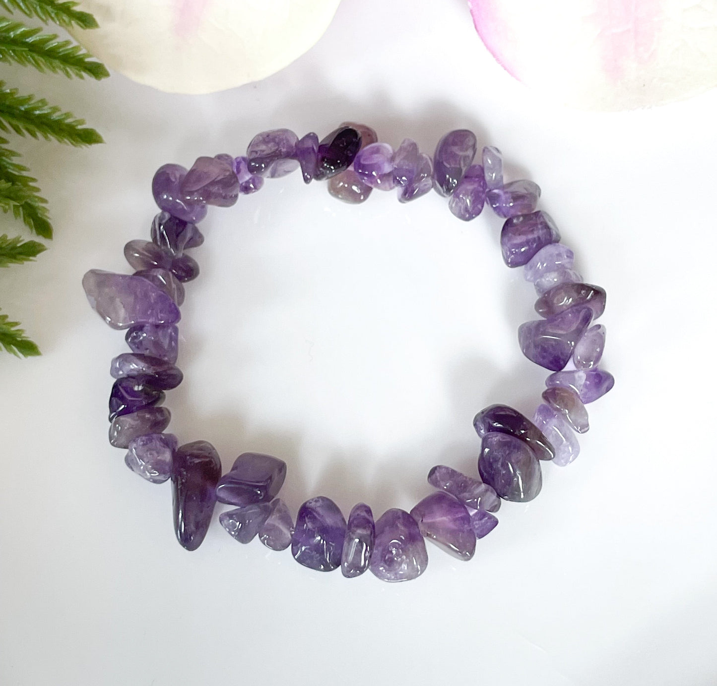 Amethyst Gemstone Chip Bracelet