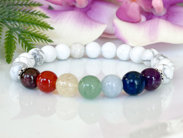 Anxiety Relief Healing Crystal Chakra Bracelet