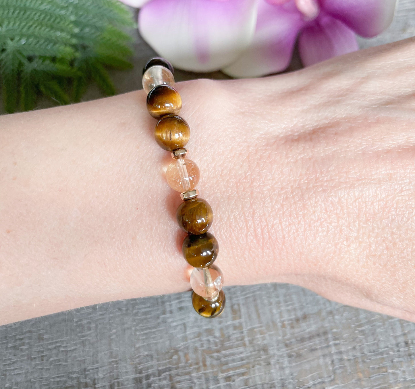 Citrine and Tigers Eye Healing Stone Bracelet