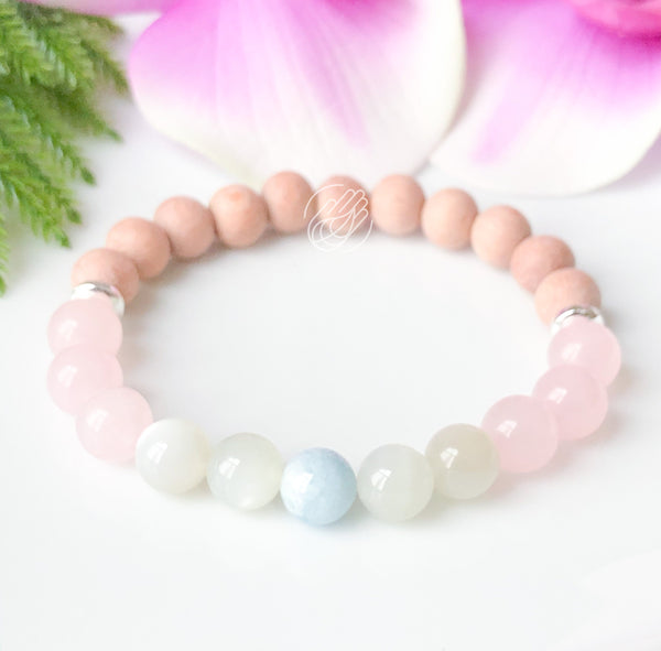 Fertility Bracelet | Aquamarine, Rose Quartz, Moonstone