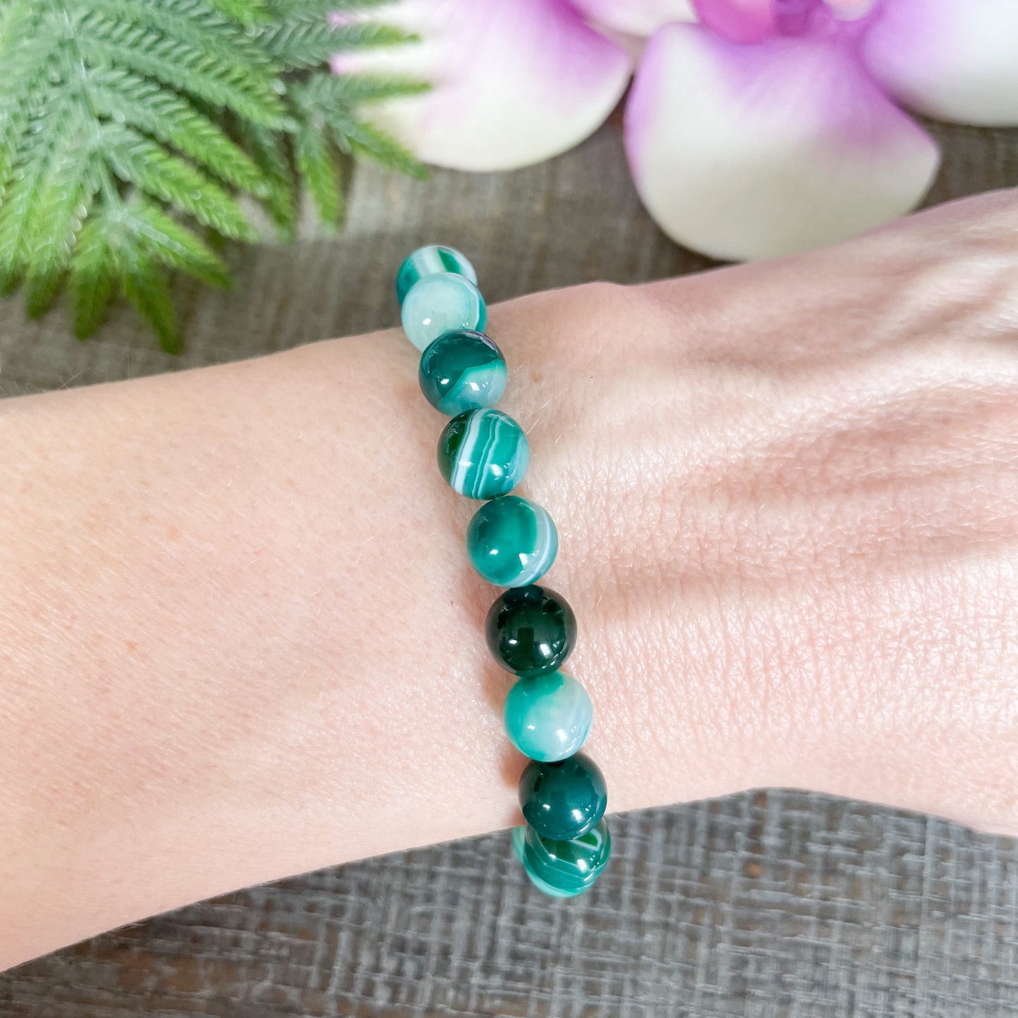 Green Agate Gemstone Bracelet