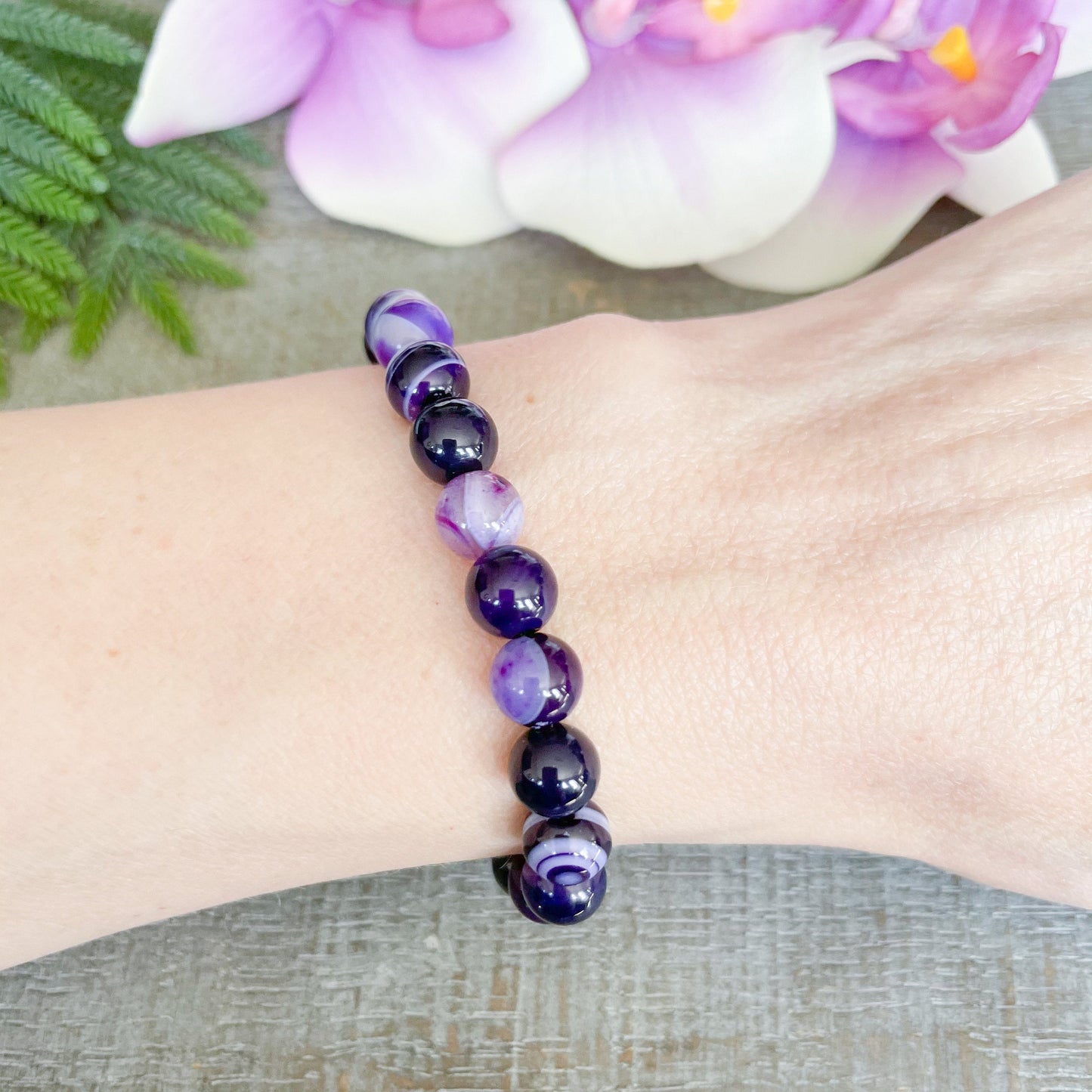 Purple Agate Gemstone Bracelet