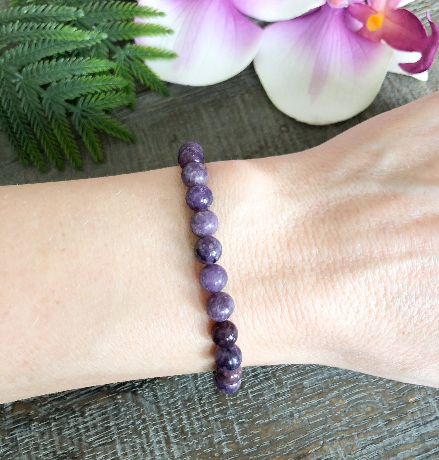 Purple Lepidolite Healing Crystals Bracelet