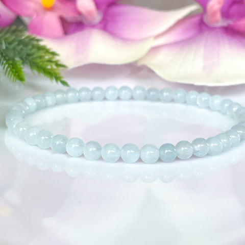 4mm Aquamarine Gemstone Bracelet