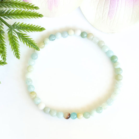 4mm amazonite beaded bracelet