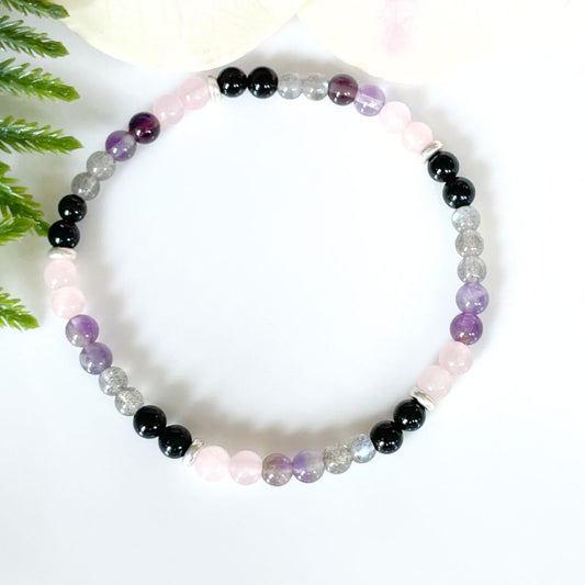 4mm Empath Protection Bracelet overhead view