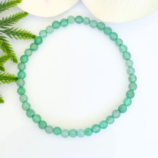 4mm green aventurine beaded bracelet