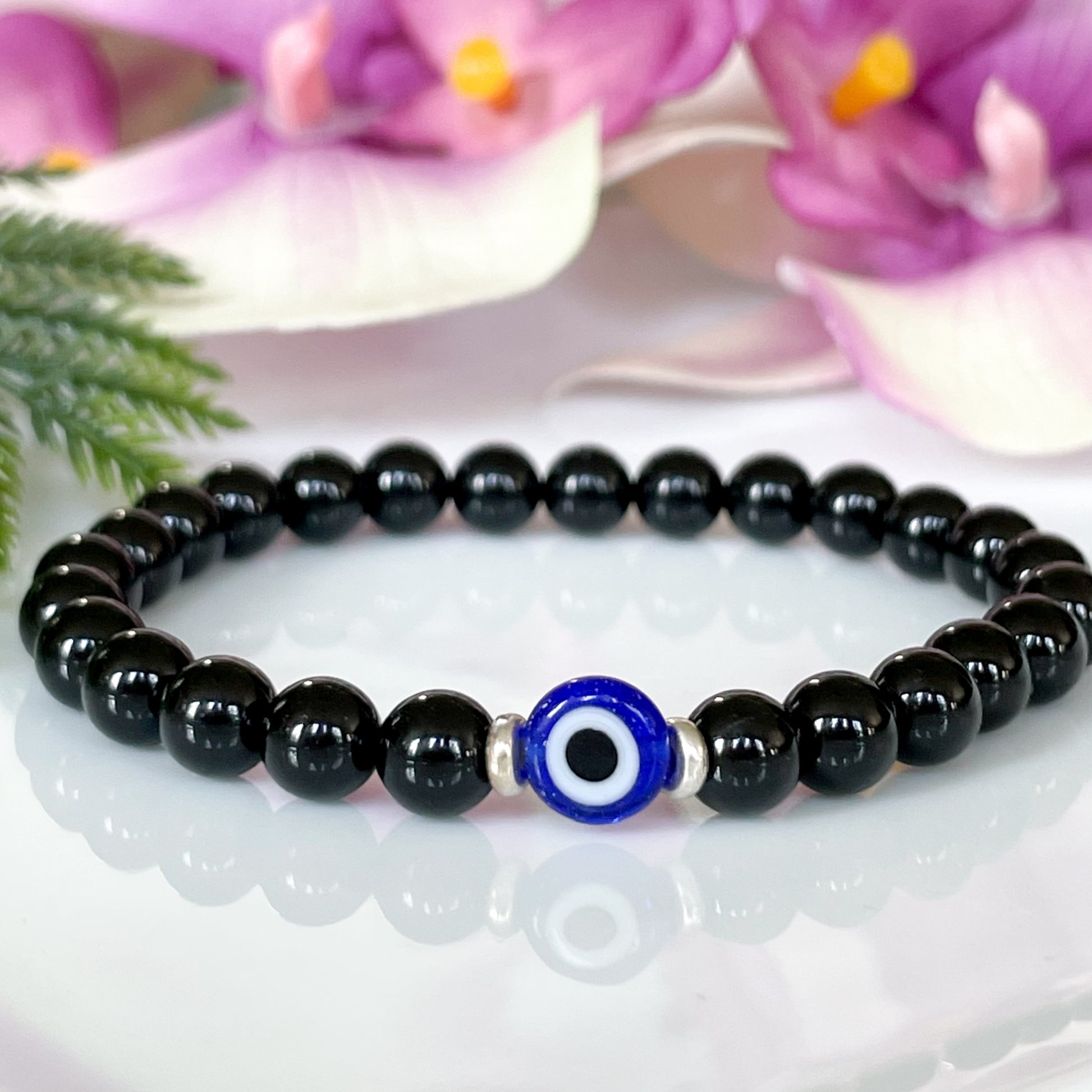 Charm Black Tourmaline Bracelet Balance Crystal Bracelets 6mm