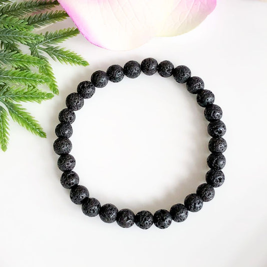 6mm black lava bracelet