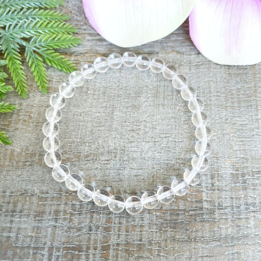 6mm Clear Quartz Crystal Bracelet