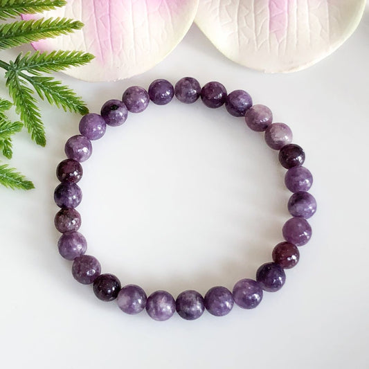 6mm Purple Lepidolite Bracelet