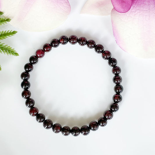 Small Red Garnet Gemstone Bracelet