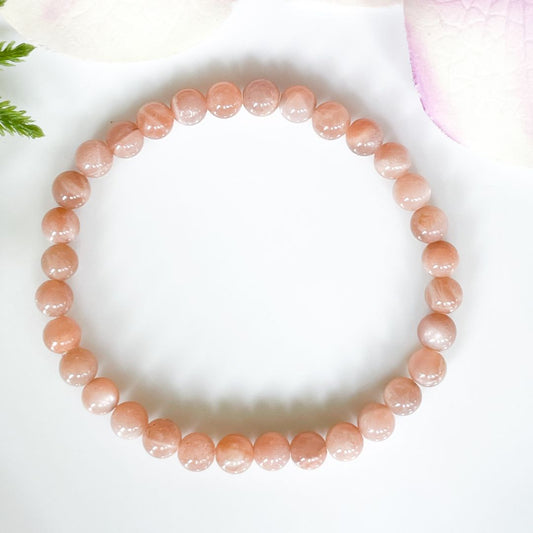 6mm Sunstone Beaded Bracelet