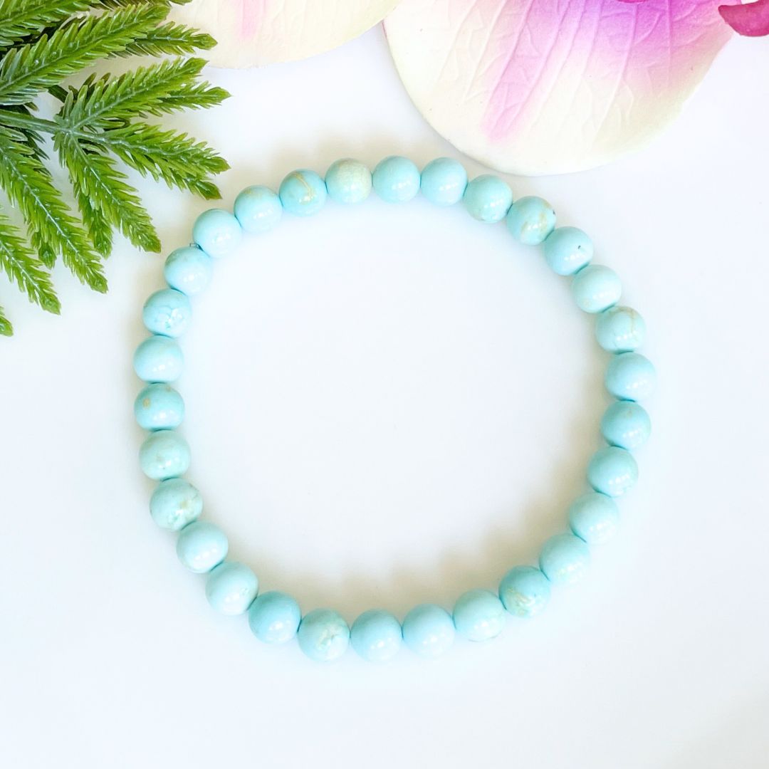 6mm Light Turquoise Beaded Bracelet