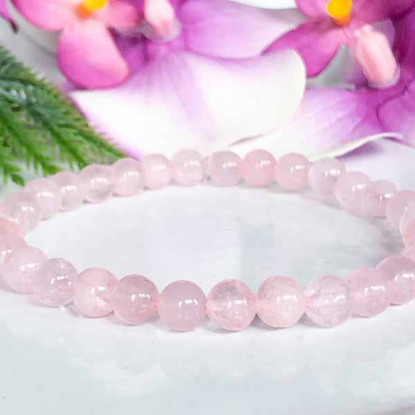6mm Rose Quartz Healing Crystals Gemstone Bracelet