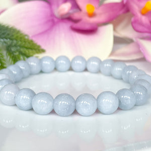 8mm genuine aquamarine gemstone bracelet
