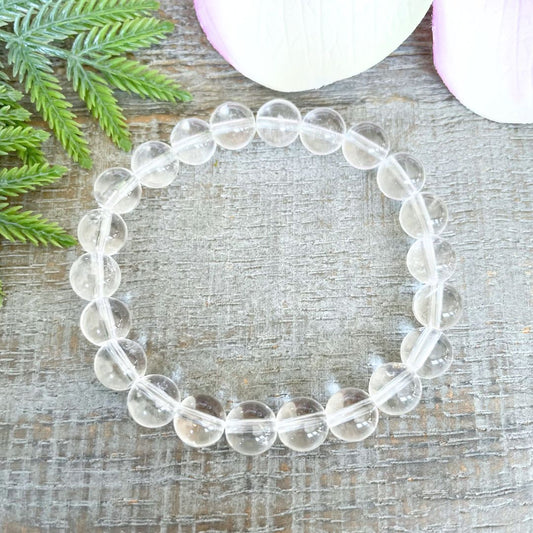 8mm Clear Quartz Crystal Bracelet