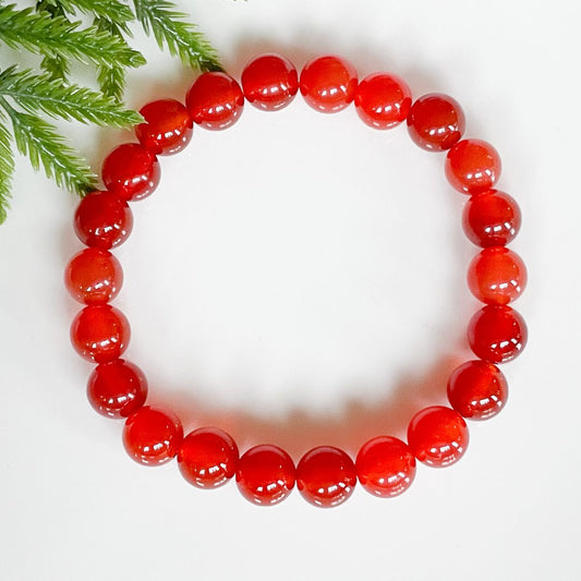 8mm red carnelian bracelet