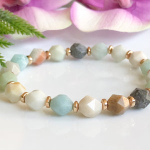Flower Amazonite Crystal Bracelets for Women