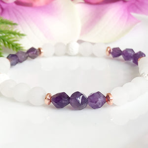 Amethyst And Jade Aromatherapy Diffuser Bracelet