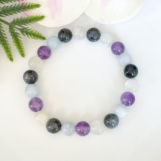 Overhead view of aquarius zodiac bracelet