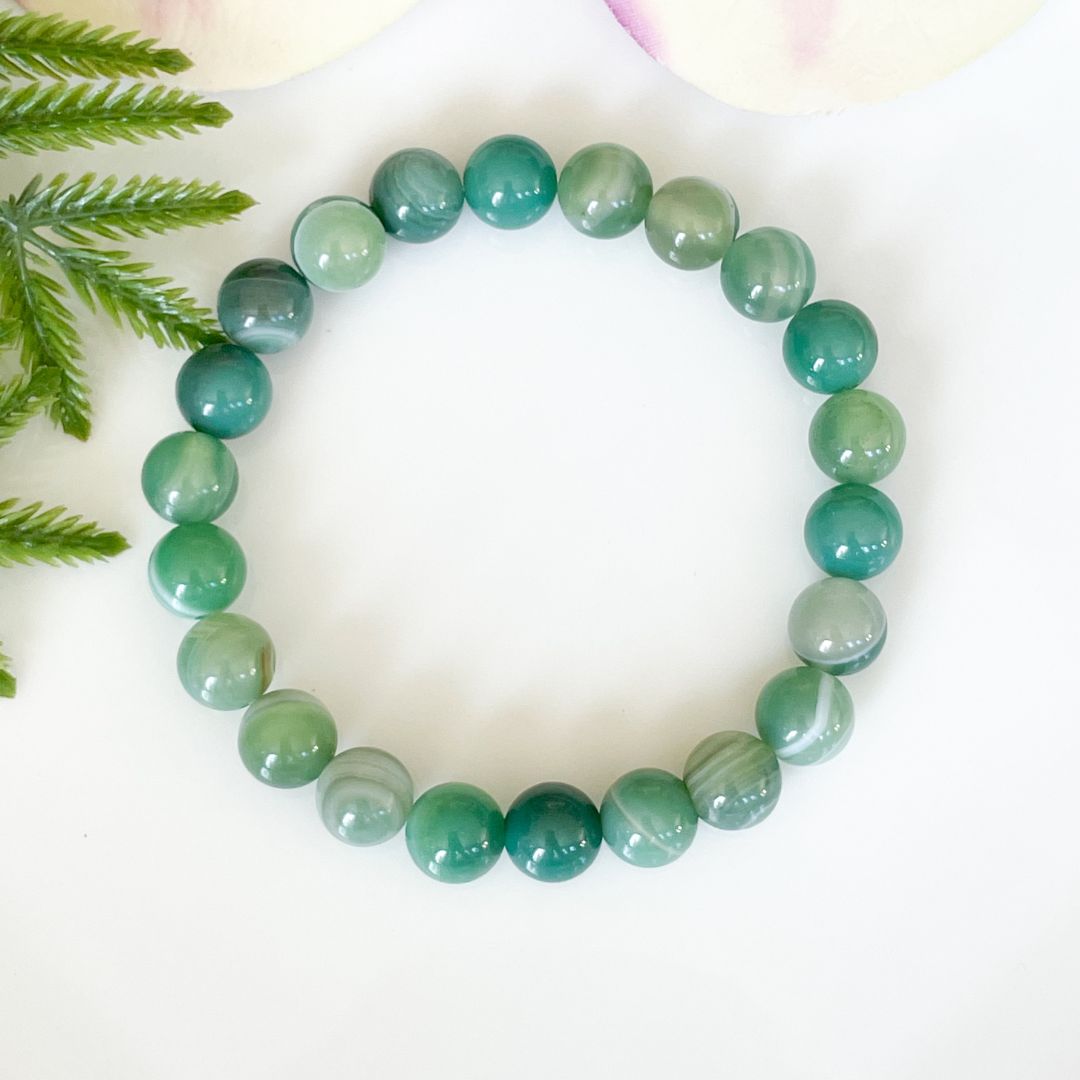 Green Agate Healing Crystals Gemstone Bracelet