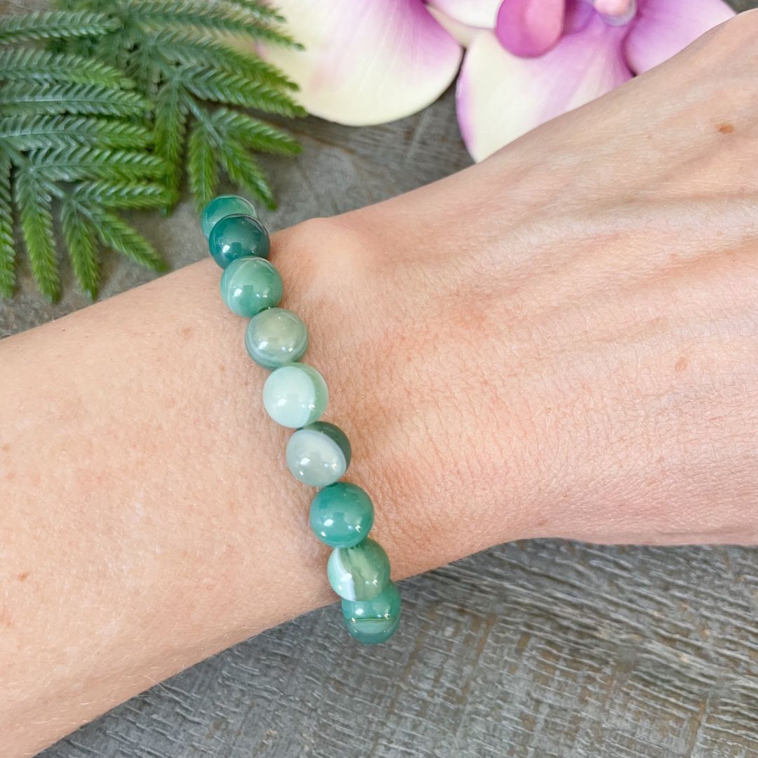 Green Agate Healing Crystals Gemstone Bracelet