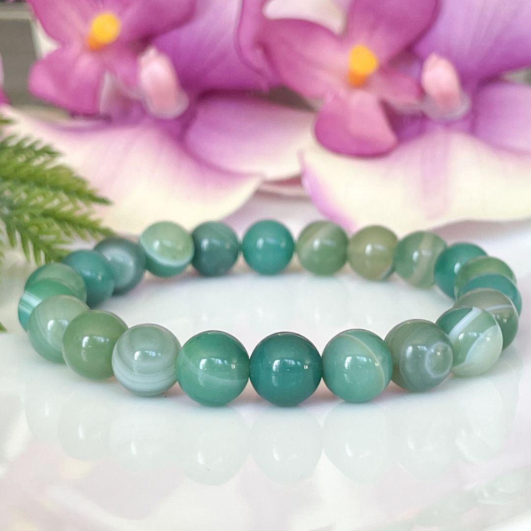 Green Agate Healing Crystals Gemstone Bracelet