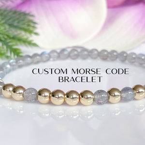 Labradorite Custom Morse Code Bracelet | Send a Secret Message