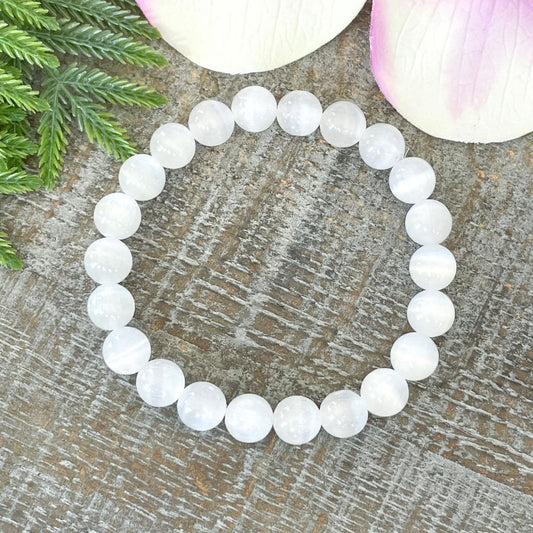8mm Selenite Crystal Bracelet