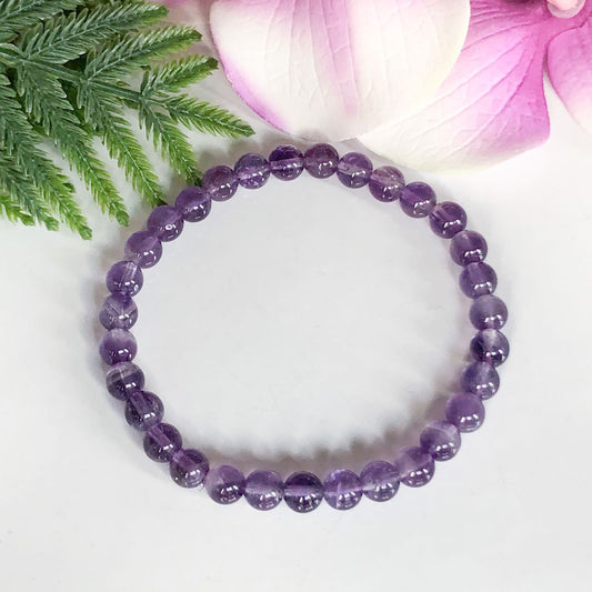 6mm Amethyst Gemstone Bracelet