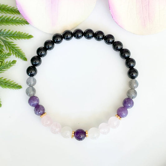 Small Empath Protection Bracelet for Women Overhead View
