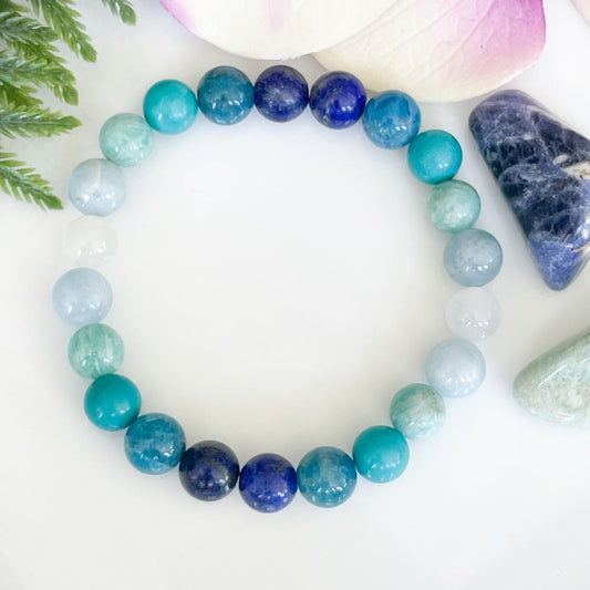 Water Element Crystal Bracelet overhead view