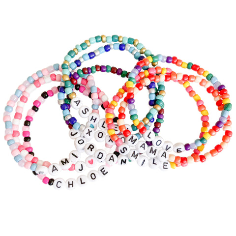 custom name seed bead bracelet