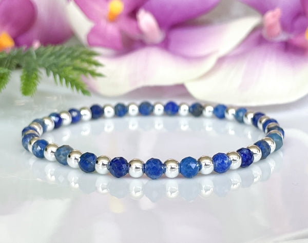4mm Dainty Lapis Lazuli September Birthstone Bracelet