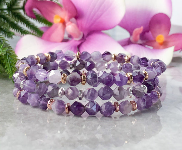 Amethyst Healing Crystal Bracelet for Women
