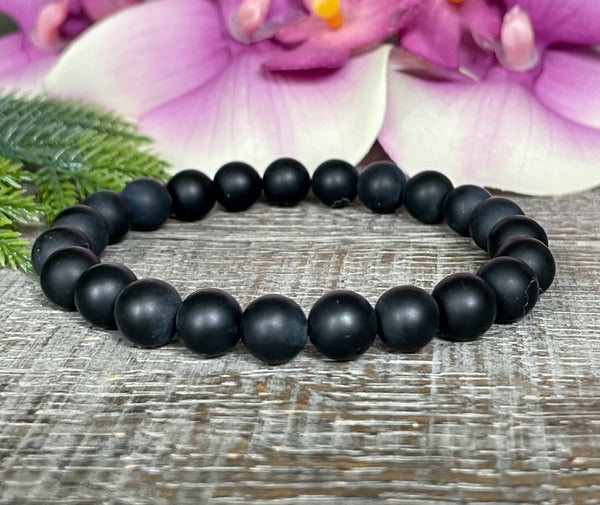 Black Onyx Beaded Gemstone Bracelet for Men